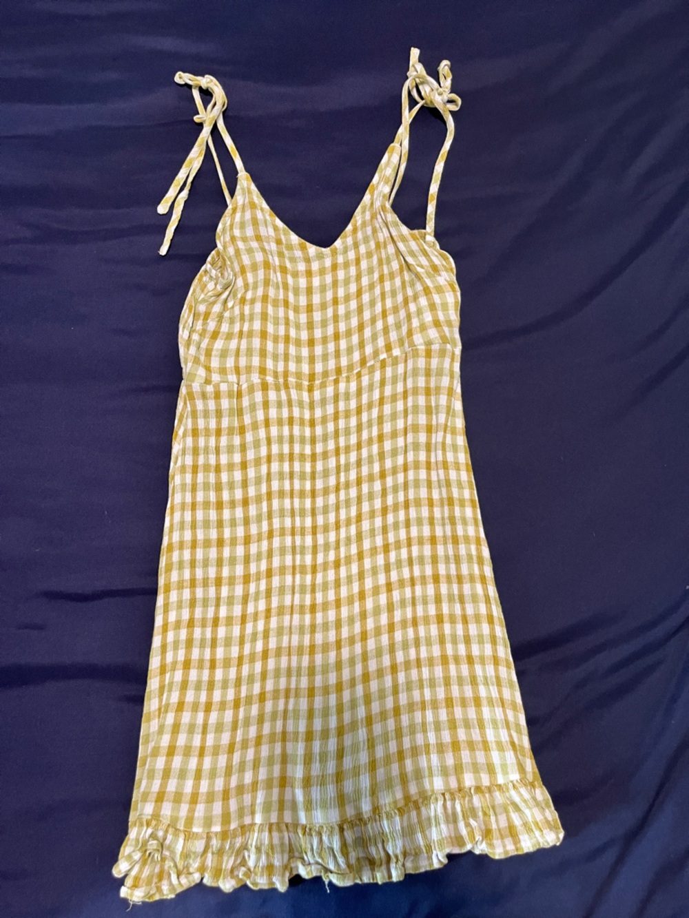 Billabong Green and White Gingham Dress